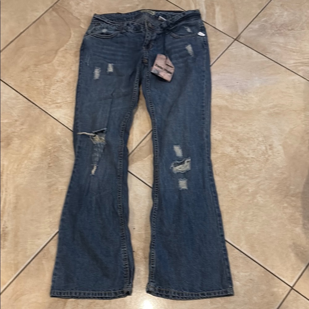 Paris Blues Blue Flare Wide Leg Jeans